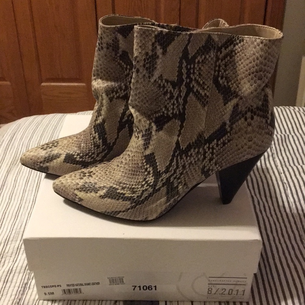 Snakeskin booties by Treasure & Bond